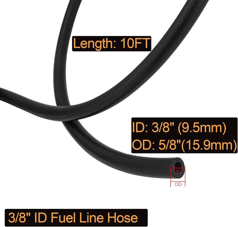 CMOOD 3/8" ID Fuel Line Hose SAE 30R7, 150 psi 10' Length Fuel Hose - Image 3